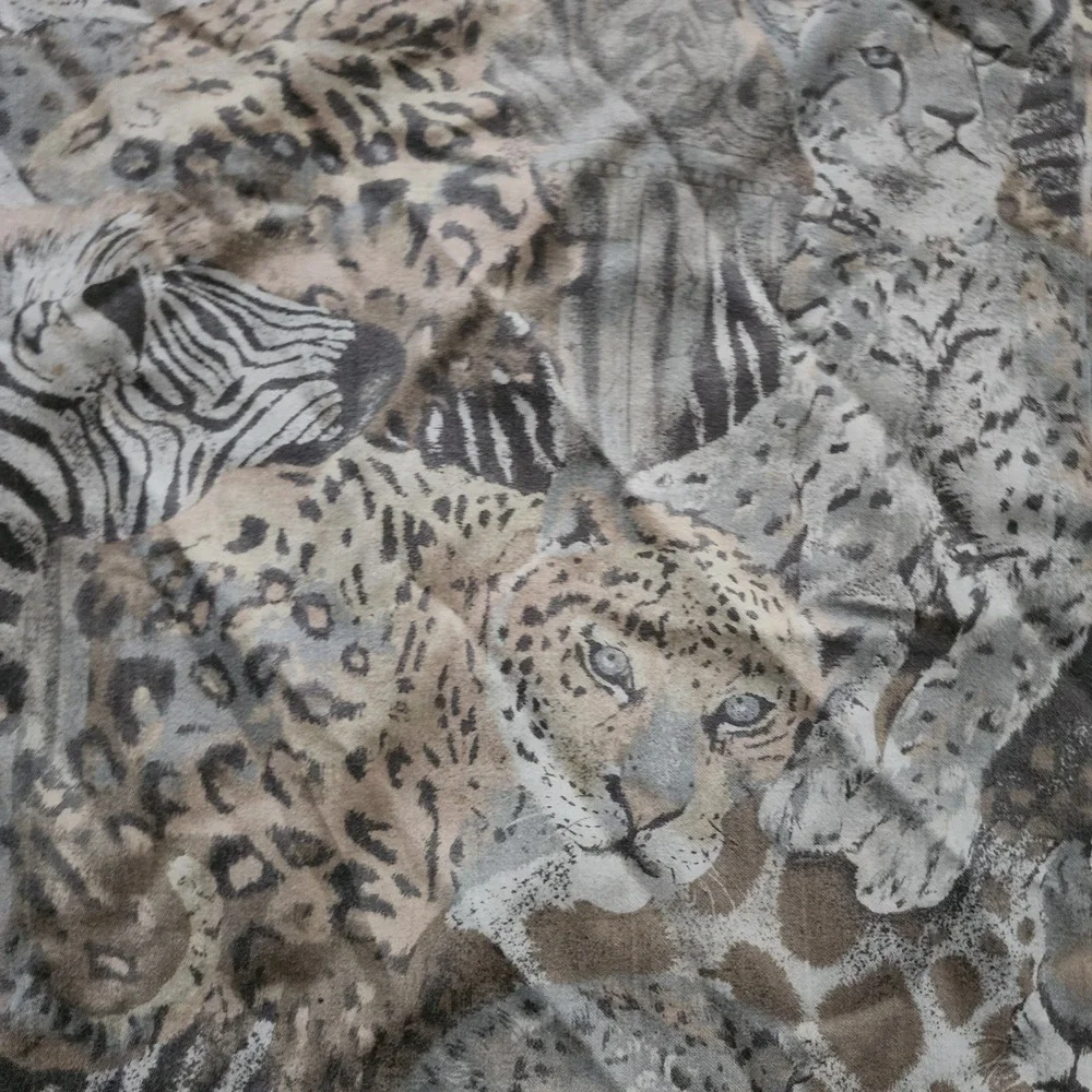 Vintage Sharon Lawrence Soft Touch Animal Print Shower Curtain 100% Cotton